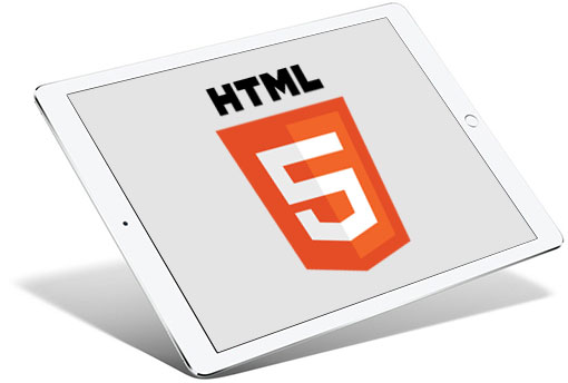 HTML5 Logo on a tablet screen