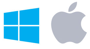 PC Windows and Apple Logos PC Windows and Apple Logos