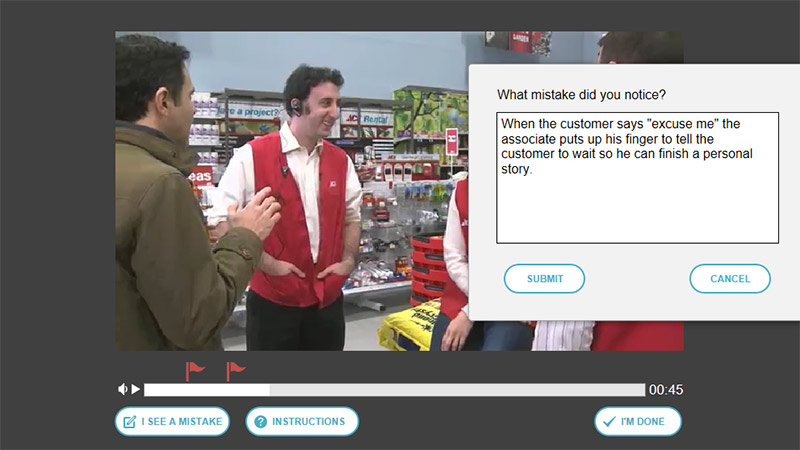 Customer Service Video SmartBuilder Elearning Example Screenshot