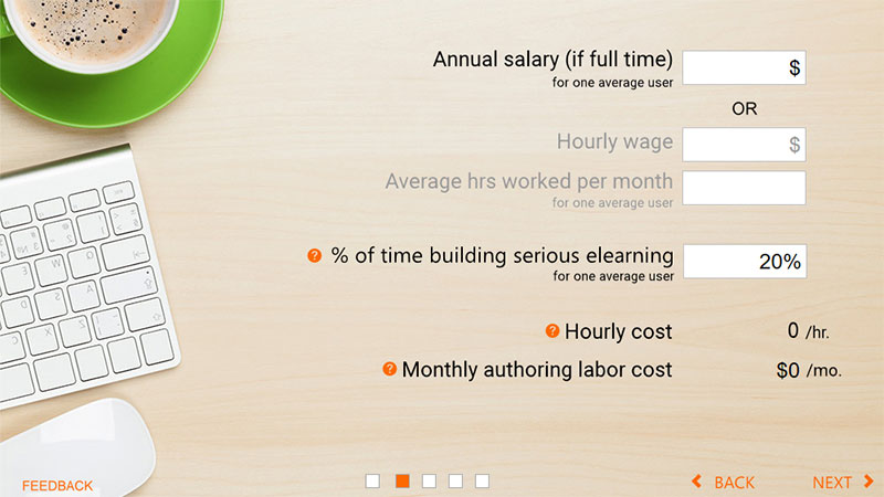 ROI Calculator Elearning Example