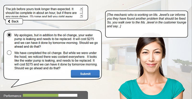 Customer Service Scenario Elearning Example