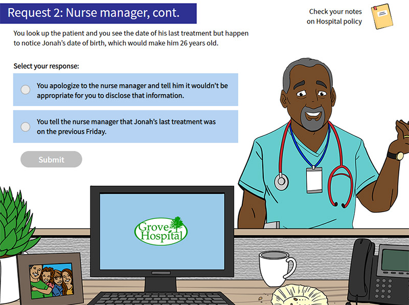HIPAA privacy training - smartbuilder elearning example