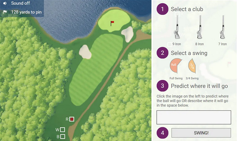 BYU - Golf Strategy Practice smartbuilder elearning example screenshot